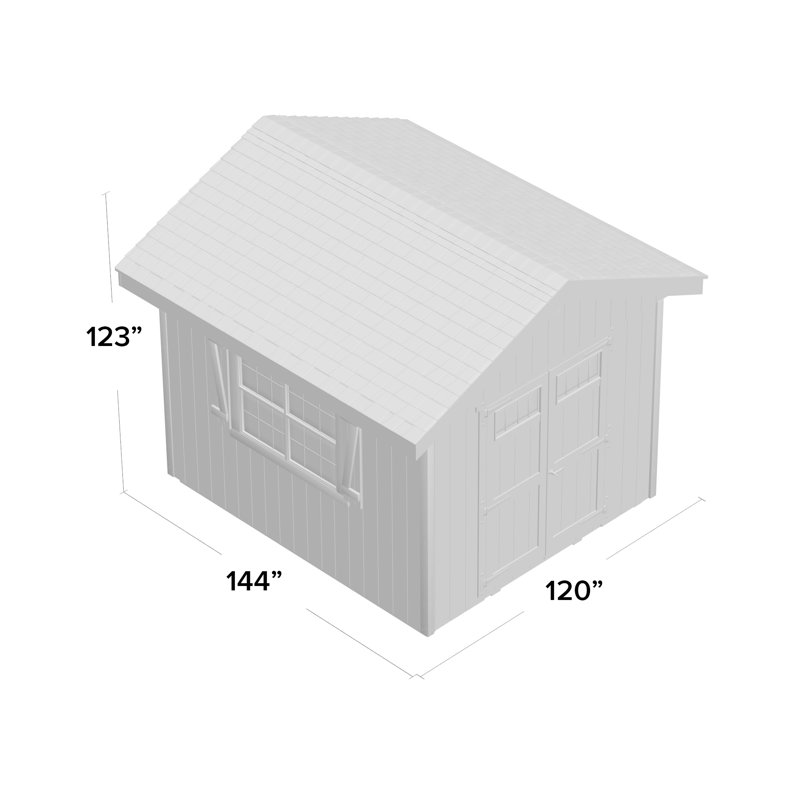 Homestead 10 ft. W x 12 ft. D Wood Storage Shed
