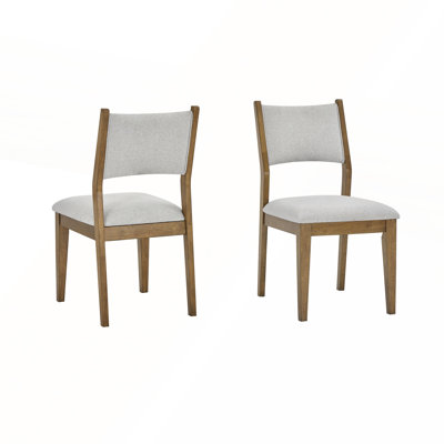 Set of 2 Walnut Oak Dining Side Chairs with Fabric, Combining Comfort and Elegance for Modern Dining Rooms
