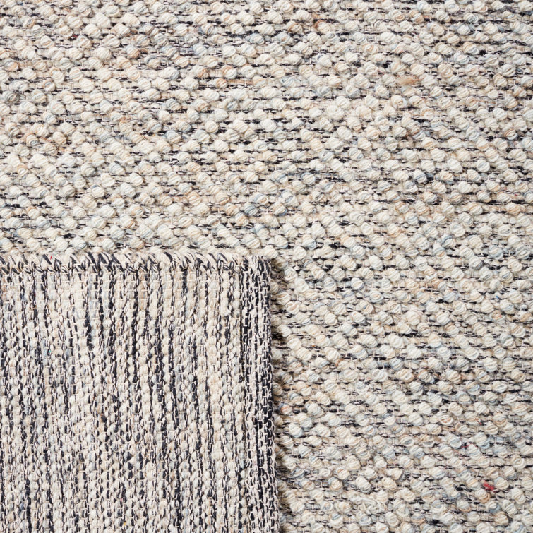 Zahid Hand Woven Wool/Cotton Geometric Rug in Camel/Gray