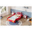 Lit voiture de course en bois, lit plateforme simple en forme de voiture avec roues-1444404130