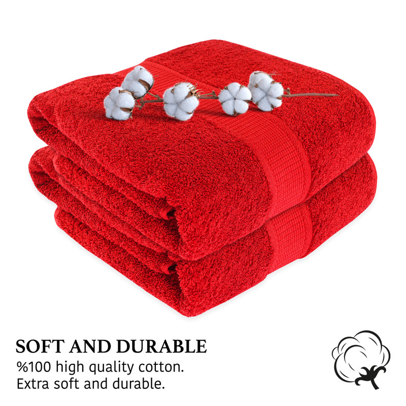 100% Cotton Midweight Bath Towel, Maroon