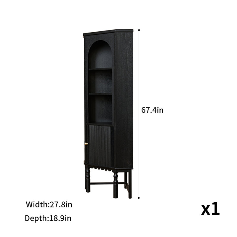 French Style Retro Accent Cabinet Accent Cabinet, Black