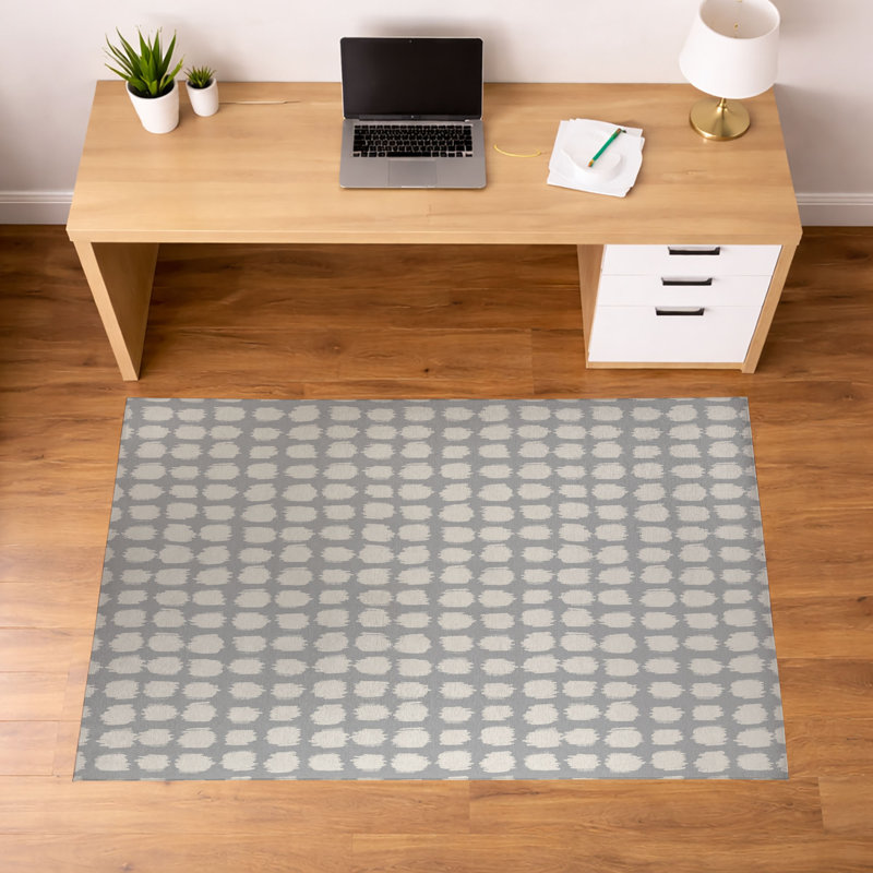 Tapis de bureau léger à pois, L 48 po x P 72 po, Gris