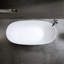 Baignoire de 57 po à surface solide matte, baignoire de trempage à surface solide, baignoire autoportante en résine de pierre, baignoires autoportantes à rebord épais avec trop-plein, bonde escamotable, blanc mat (ovale)-119338741