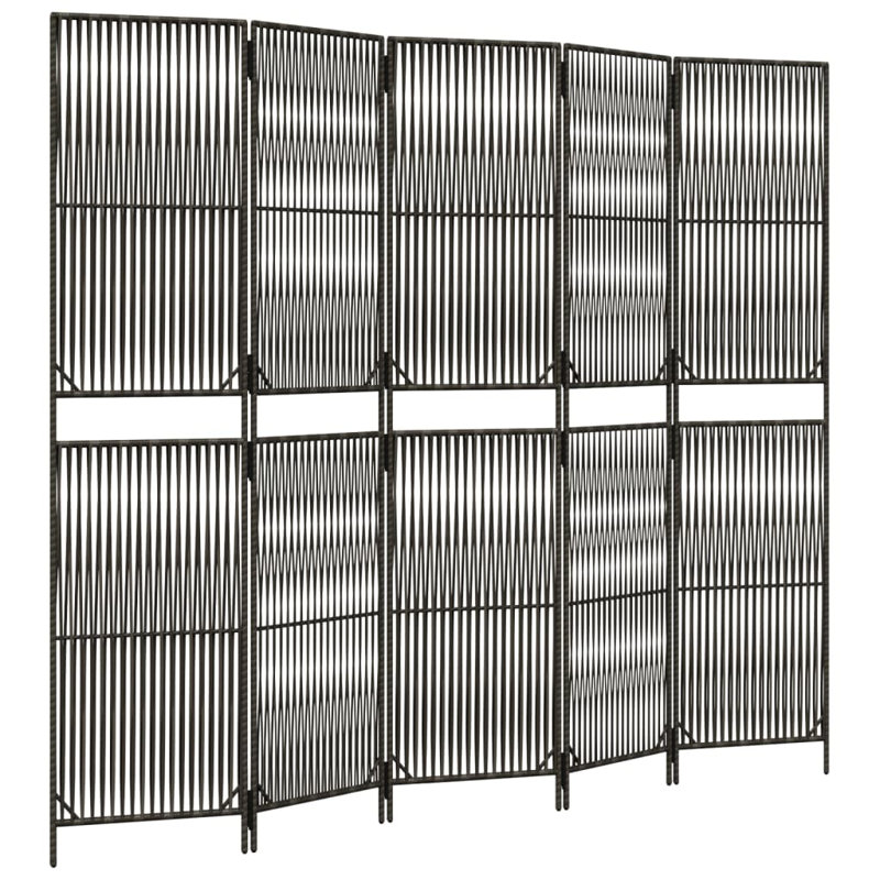 Alexaray Folding Room Divider, 5, Grey, 200cm H x 245cm W