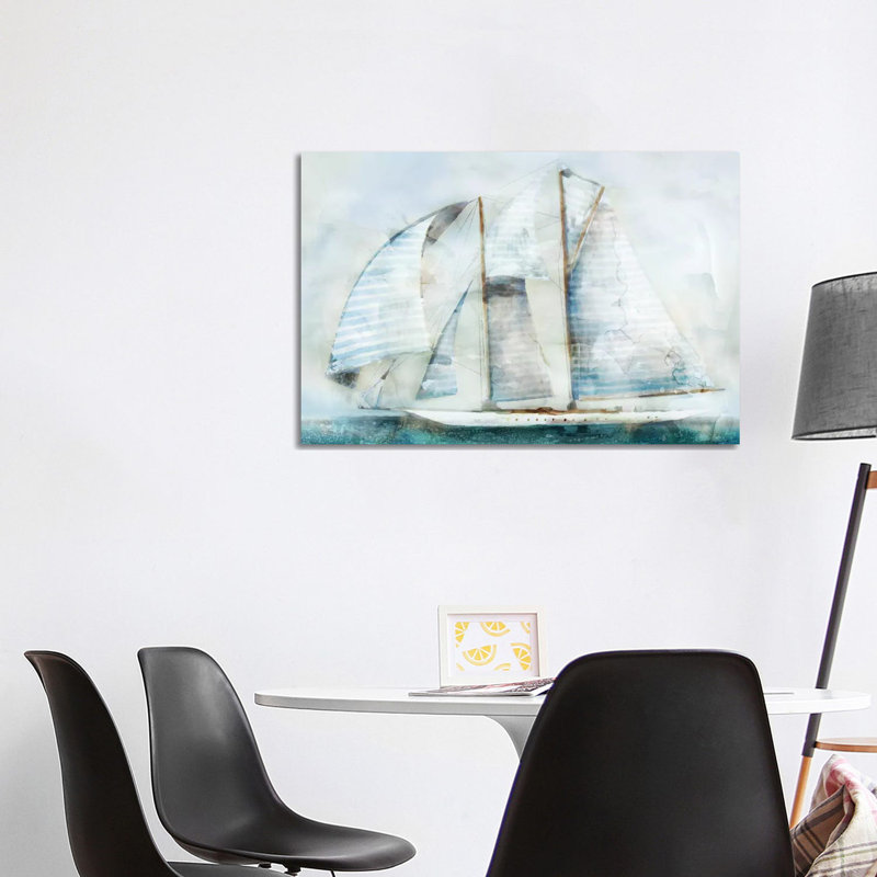 Sailboat Blues II by Edward Selkirk - Wrapped Canvas Panoramic Painting, 101.6 cm H x 66.04 cm W x 1.91 cm D