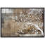Abstract Tree "White Branch Leaves On Wood Effect Background Artwork, Abstract Neutral Tan Rustic Wall Pictures, Large Framed Canvas Giclee Print Wall Art"-1697138713-1663957867-1639753148