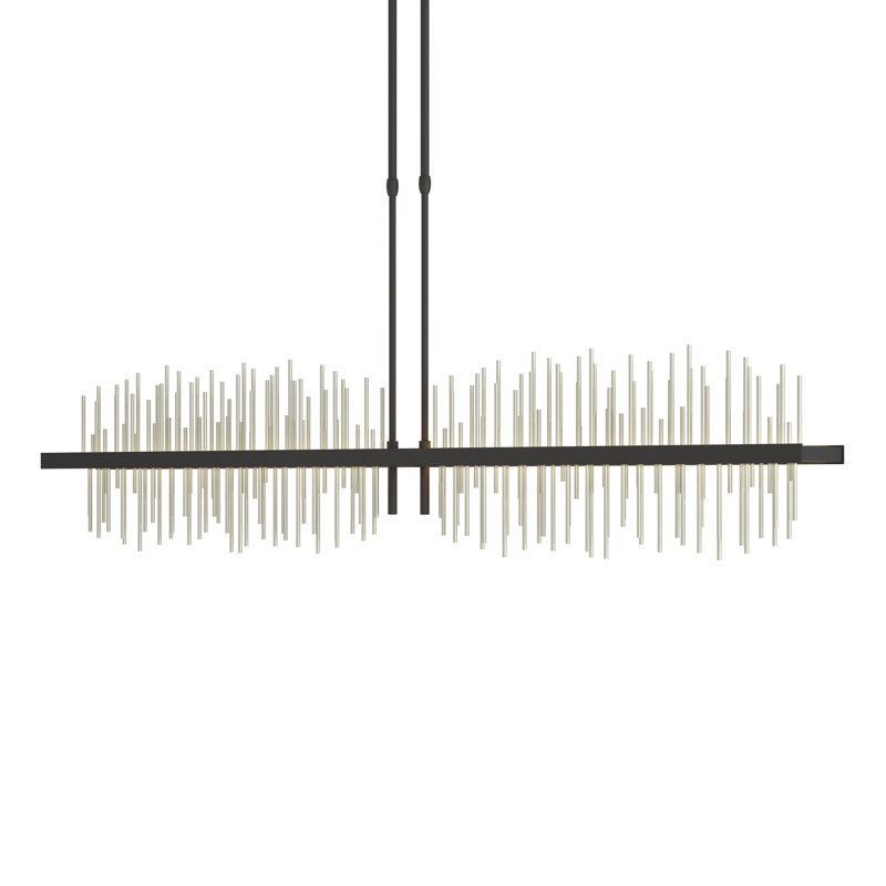 Gossamer 1 - Light Kitchen Island Linear LED Pendant, Black, Sterling