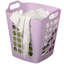 Panier à linge flexible en plastique - Panier de rangement carré avec poignées latérales pour un transport facile - Organisateur polyvalent pour la lessive et le rangement domestique, 50 litres-145230263-109486855