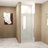 Pivot Shower Door with Brushed Nickel Aluminum Frame, Half Frame Shower Door