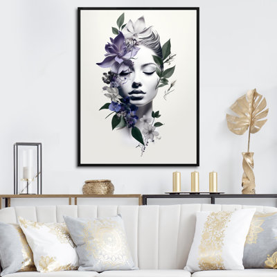 Mauve Yin Yang, femme abstraite I - art mural moderne