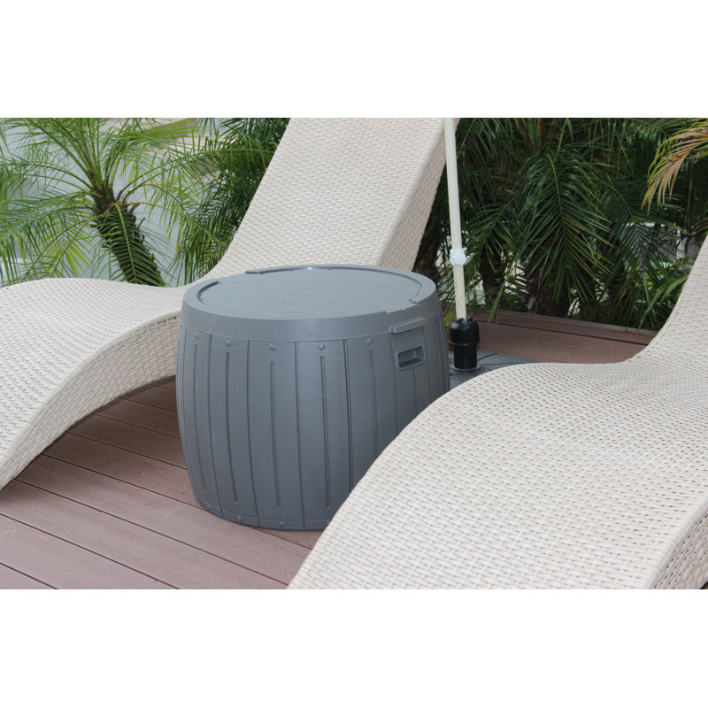 KINYING 24.41'' W 36 Gallons Water Resistant Plastic Lockable in Dark Coffee