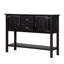 Console 48 po en bois massif avec 2 tiroirs, armoires et tablette inférieure, armoire de rangement pour salle à manger de style rétro-121097732