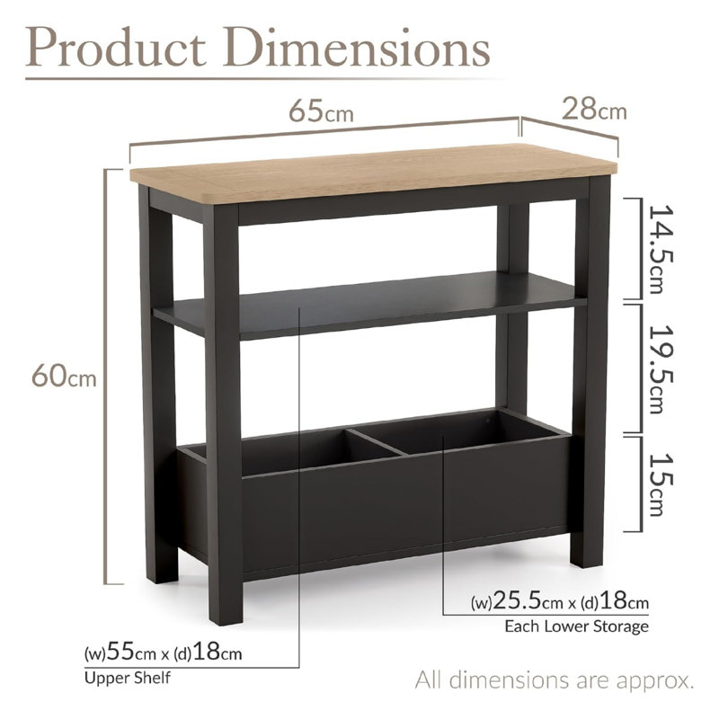 65 cm W Console Table