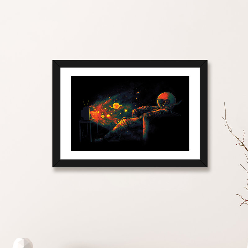 Cosmic Channel par Nicebleed - reproduction d'art, H 32 po x l 24 po x P 1 po, Papier noir, Blanc