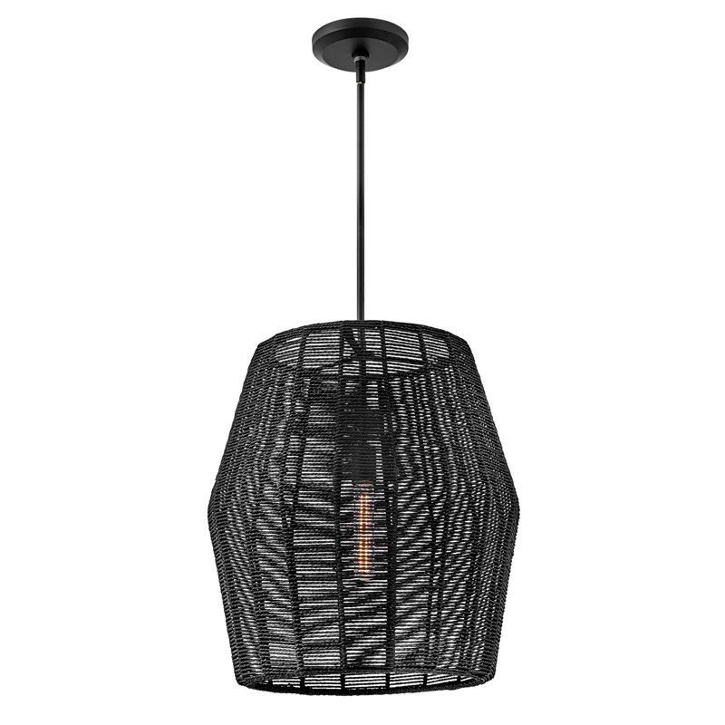 Grand luminaire suspendu Ariza, Noir, Noir