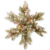 18 in. Snowy Dunhill Fir Snowflake with Battery Operated Warm White LED Lights