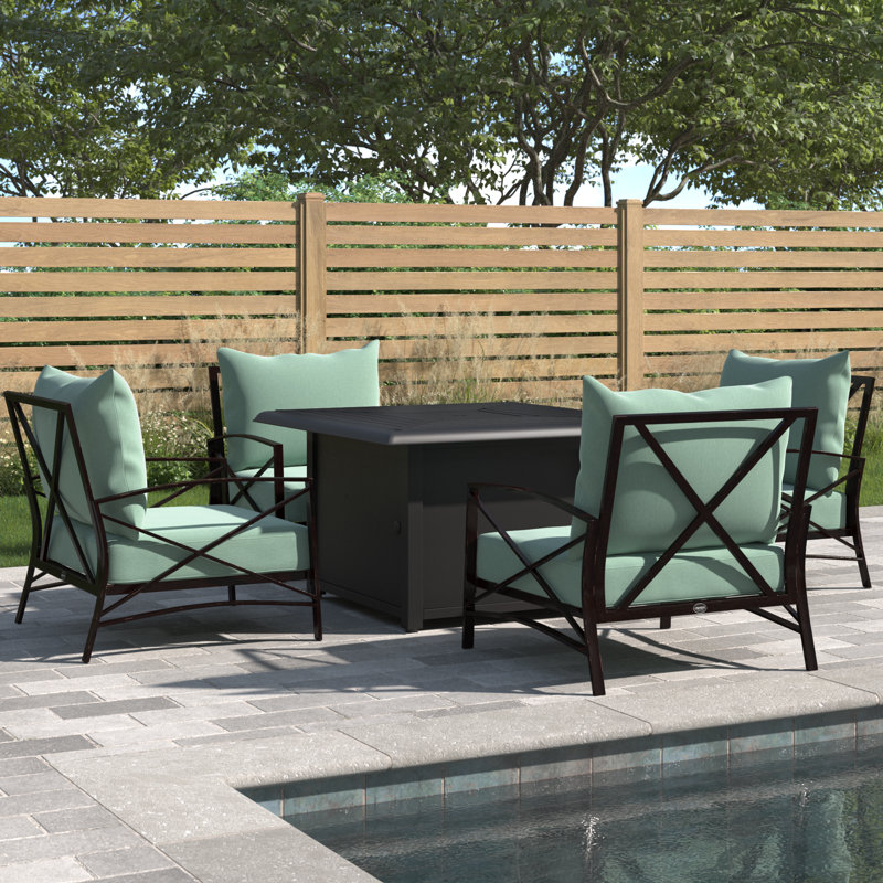 Arleon 4 - Person Patio Conversation Set with Cushions, Mist