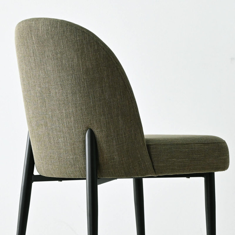  Chaise parsons en lin rembourrée avec pieds en métal, Vert
