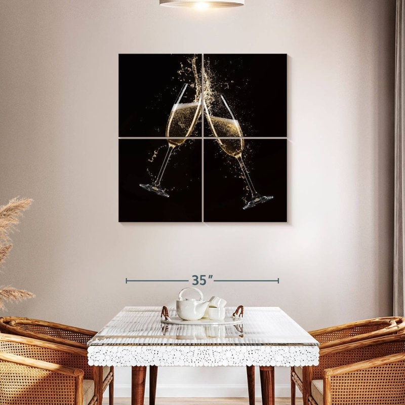 Yarlin Champagne Toast Splash, 38" H x 38" W