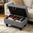 Tufted Upholstered Linen Storage Ottoman with Hidden Compartment-727650032