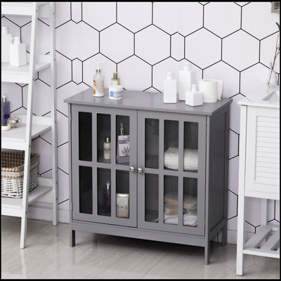 Buffet Kleankin avec 2 portes, crédence pour rangement multifonctionnel dans la cuisine et le salon, gris