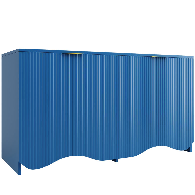 Sideboard With 4 Doors 140×40×85Cm, Blue