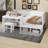 Twin Daybed With Storage Shelves And Study Desk, Matching Stool-639716646