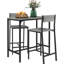 Table de bar à hauteur de comptoir et chaises pour 2, table de cuisine industrielle grise, coin-repas encombrant pour petits espaces, salle à manger attrayante