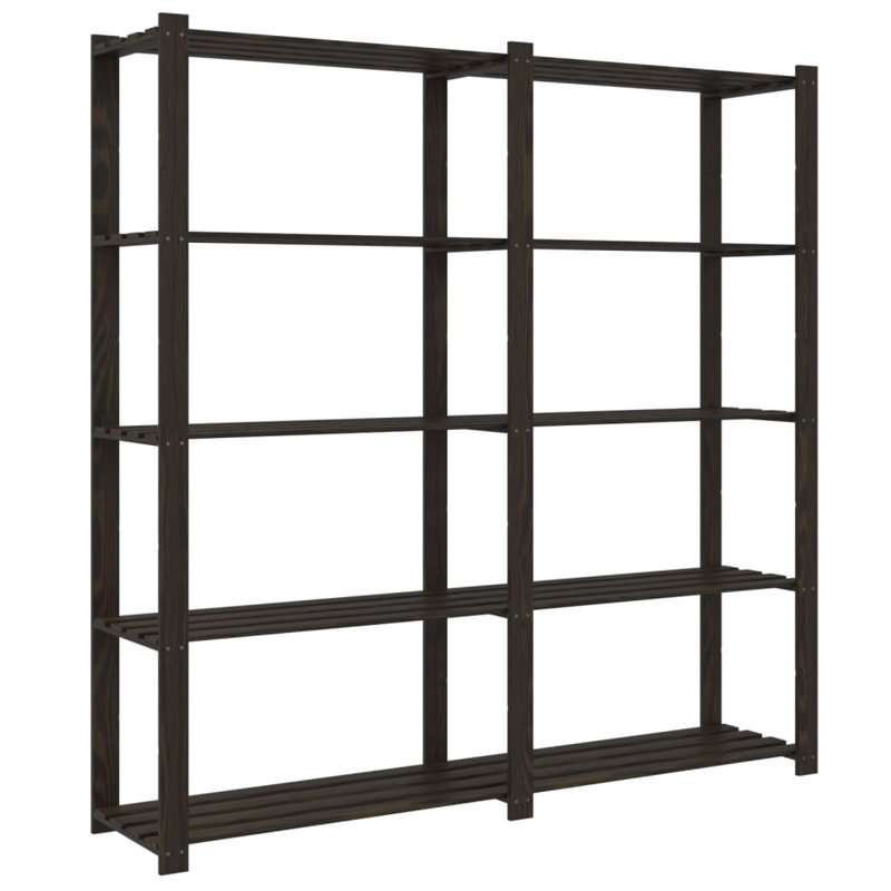 Barfleur Solid Wood Shelving Unit, Black