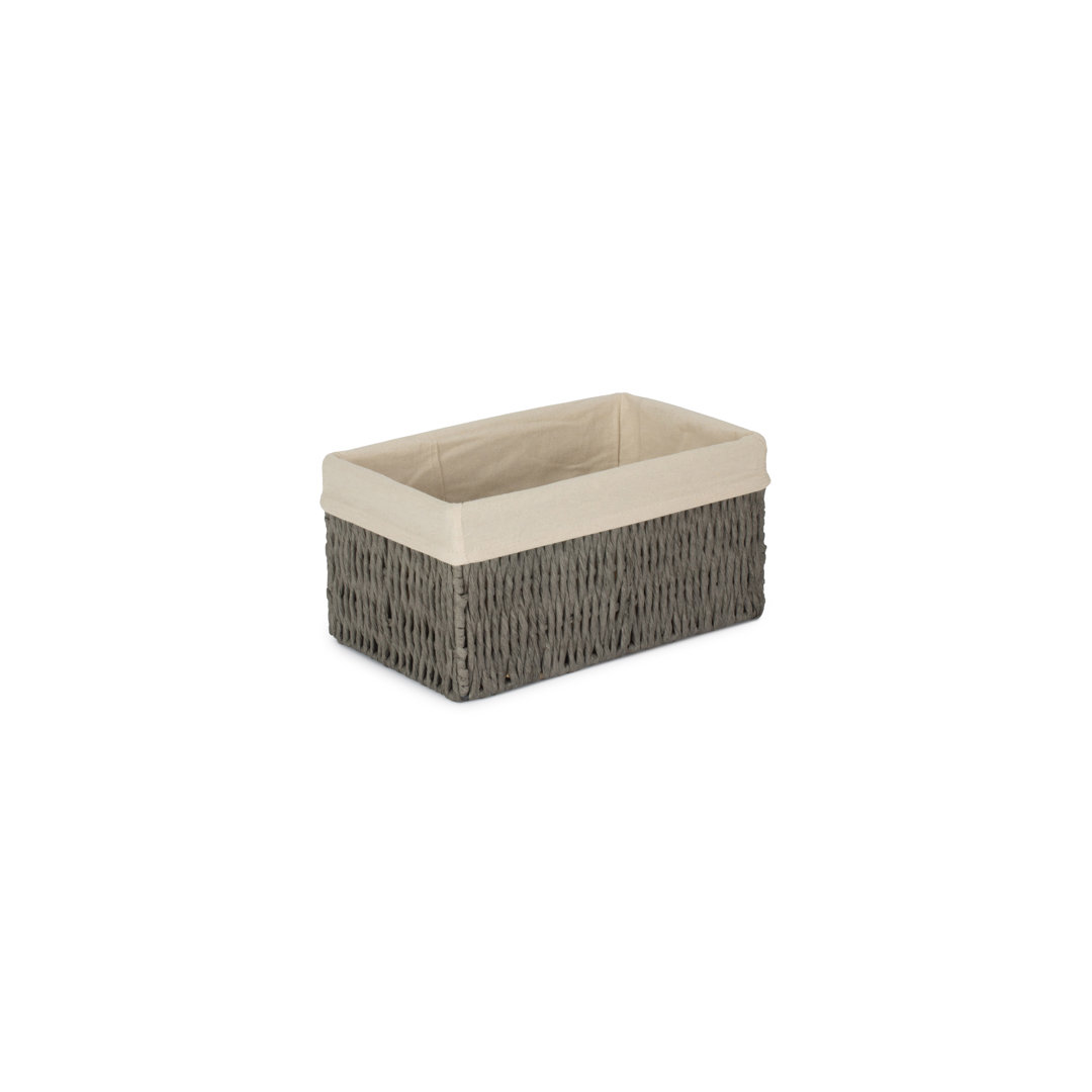 Wicker Paper Rope Storage Basket with Lining