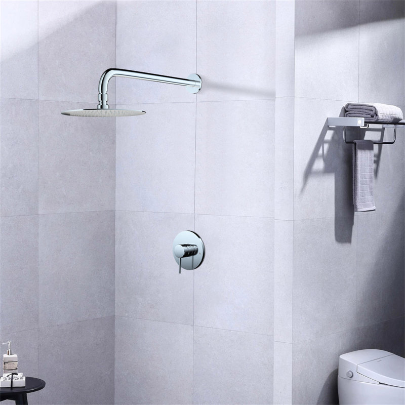 Wall Mounted Shower Faucet(Valve Included), Chrome