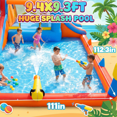 Jeu gonflable avec glissade d'eau pour enfants 18 pi x 12 pi Adam