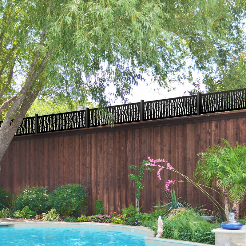 18" Black Galvanized Steel Decorative Screen Panel Post