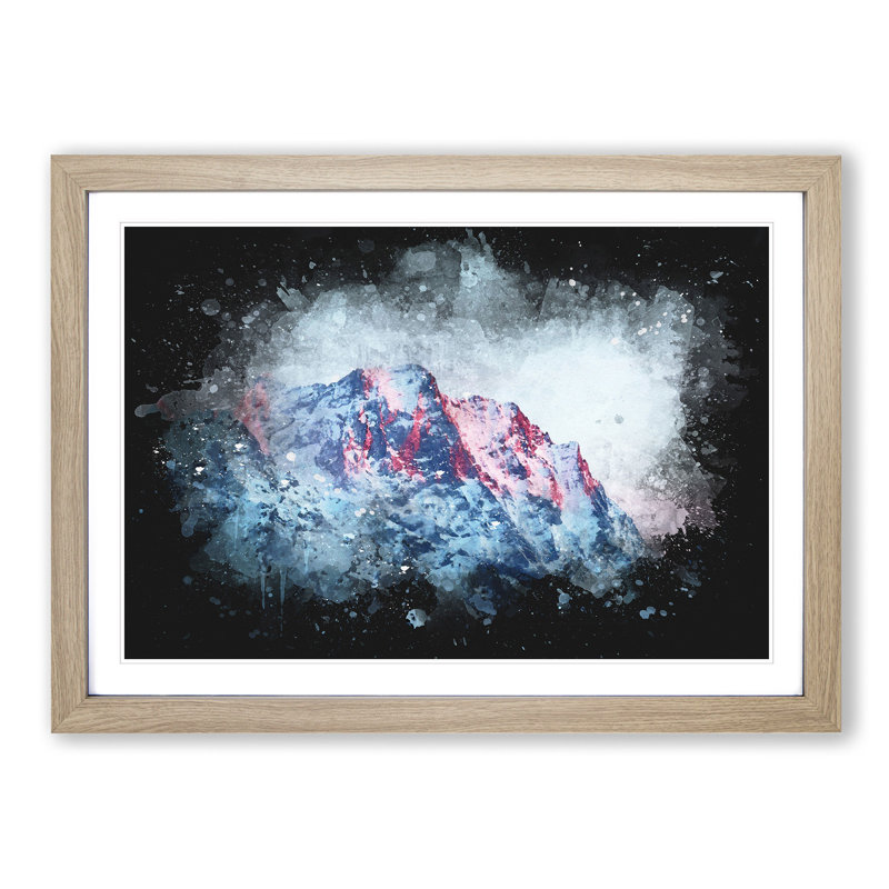 Mountain Peak in Russia - Picture Frame Graphic Art Print, Oak Framed, 62cm H x 87cm W x 2cm D