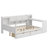 Wooden L-Shape Daybed With Storage Cabinets And Two Storage Drawers, Multi-Functional Bed With Study Desk And Built-In Bookshelf-1931789687-1931789686