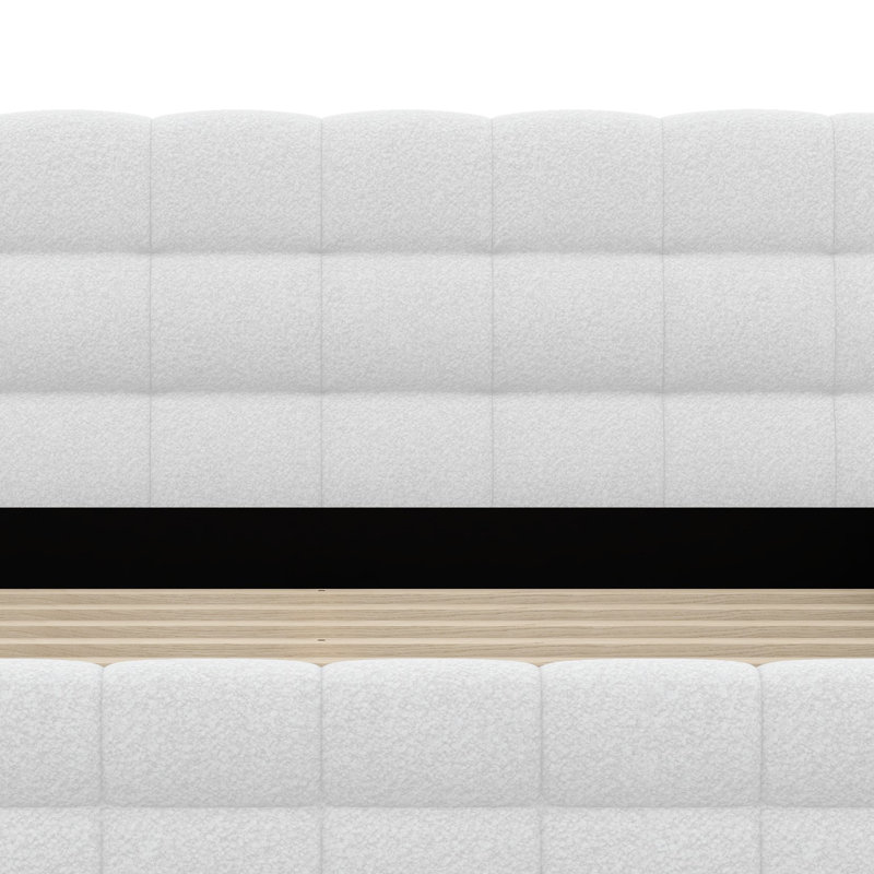 Lit plateforme tapissier, Blanc