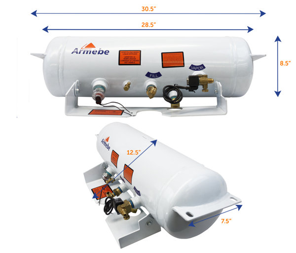 RV Superstore Canada. Flame King 10Lbs Tank W/ OPD Valve, White Part#  06-0645 YSN10LB