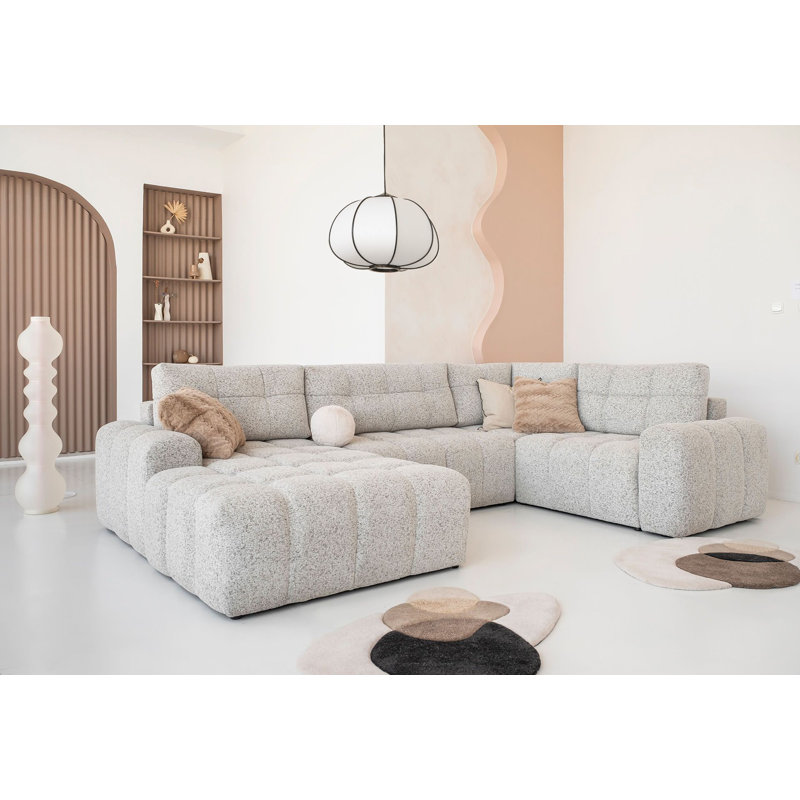 8 Seater Sofa Bed, Light gray, Left -sided