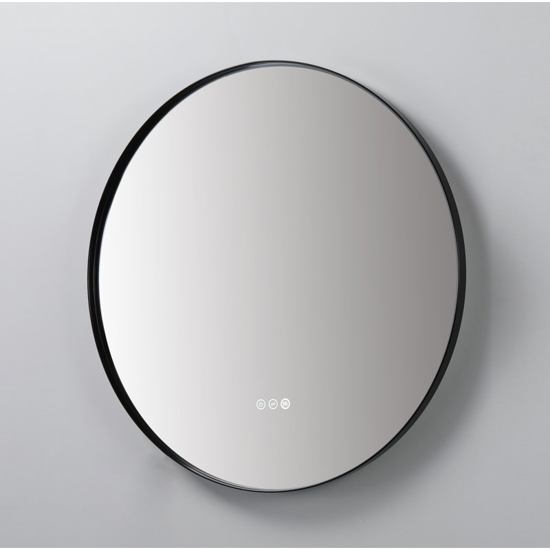 Shell LED Mirror, 29.52" x 29.52", Round, Matte Black