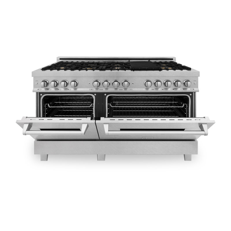 ZLINE 60" Legacy Dual Fuel Range, Brass Burners
