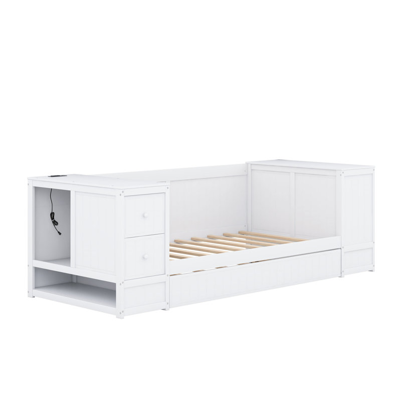Jenea Slat Bed, White