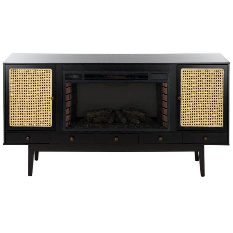 Simms Midcentury Fireplace With Media Storage