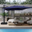 Parasol de patio en porte-à-faux rotatif 10 pi x 10 10 pi avec base-858037339