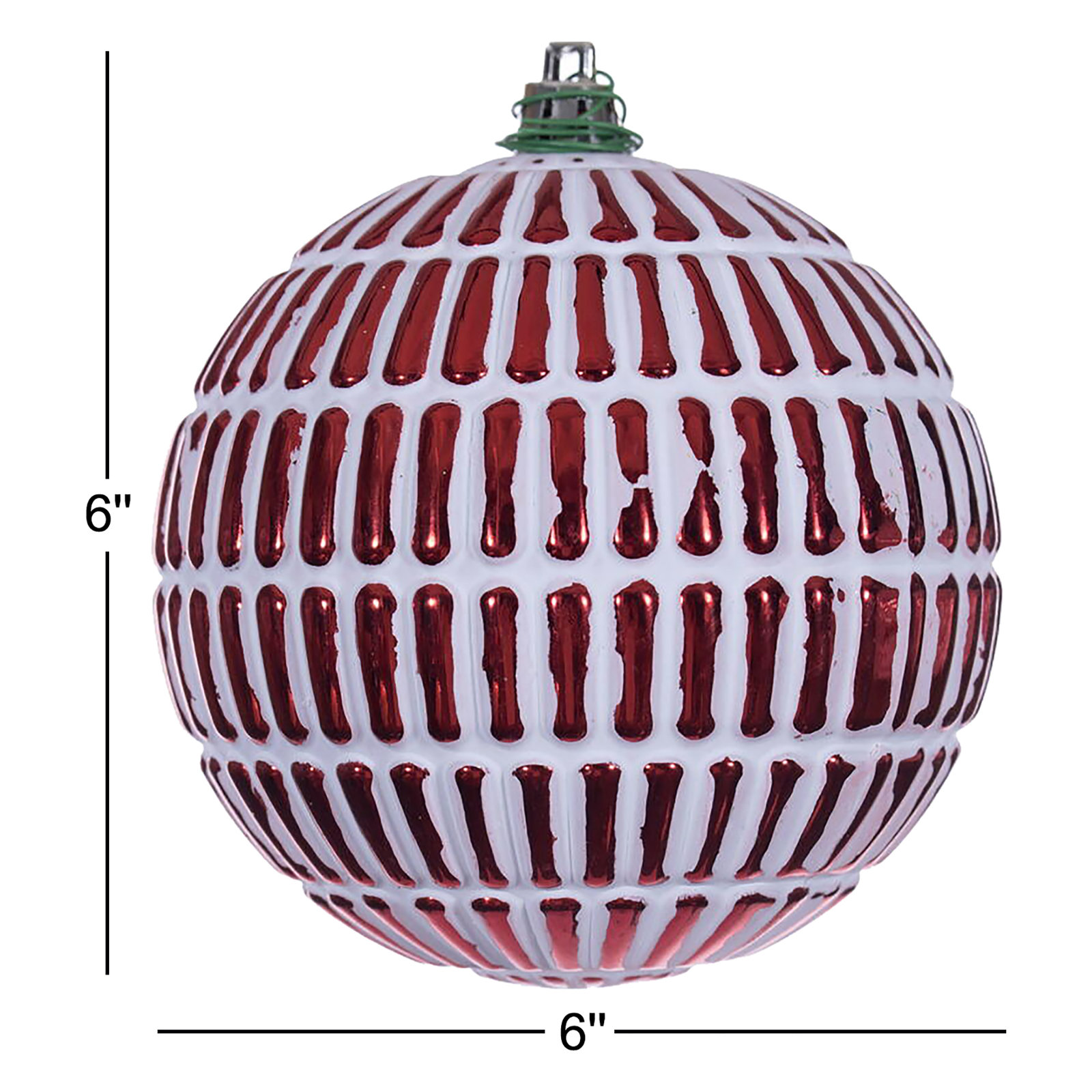 The Holiday Aisle® 6" Bauble, Red, 6" H x 6" W x 6" D
