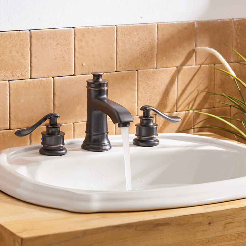 Robinet de salle de bain à poignée large avec bonde, Bronze huilé