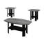 Table de salon 3 pièces - tables basses, tables de bout, tables d'appoint, noir et gris, finition 3 et gris et noir, look attrayant