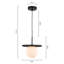 Luminaire suspendu moderne à abat-jour en fer forgé avec abat-jour en verre et abat-jour 9,8 po Abbey-1232370286