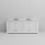 Ensemble de meuble-lavabo double avec plateau en marbre de culture et robinet-110912872