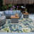 Blodewn Outdoor Rug Floral Design Area Rug Blue/Ivory-1145909251
